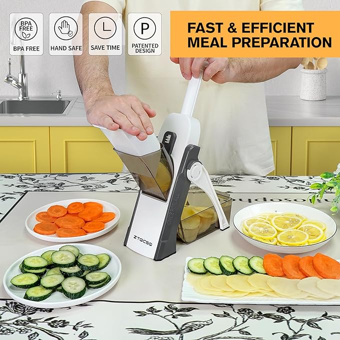 The SliceNStore™ - Safe Mandoline Vegetable Slicer