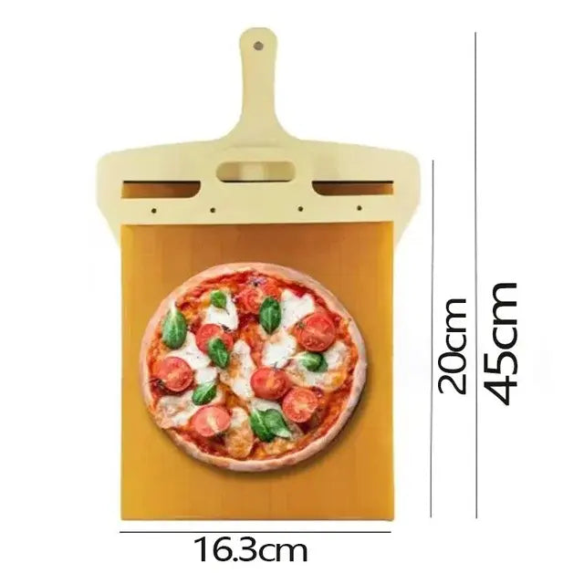 The PizzaPerfecto™ - Wooden Sliding Pizza Tray