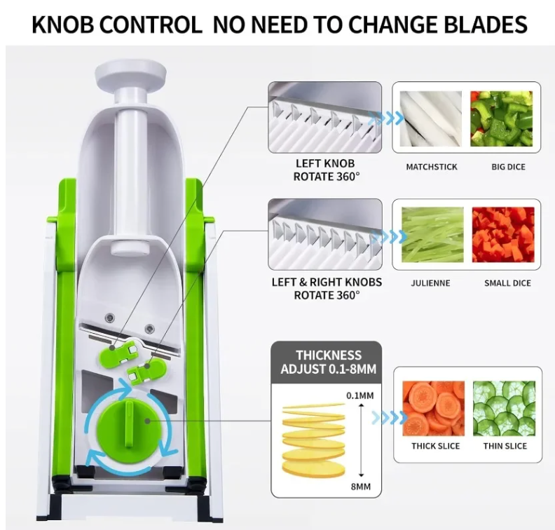 The SliceNStore™ - Safe Mandoline Vegetable Slicer