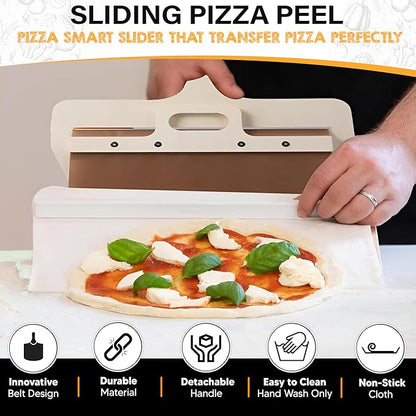 The PizzaPerfecto™ - Wooden Sliding Pizza Tray