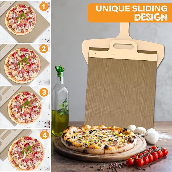 The PizzaPerfecto™ - Wooden Sliding Pizza Tray