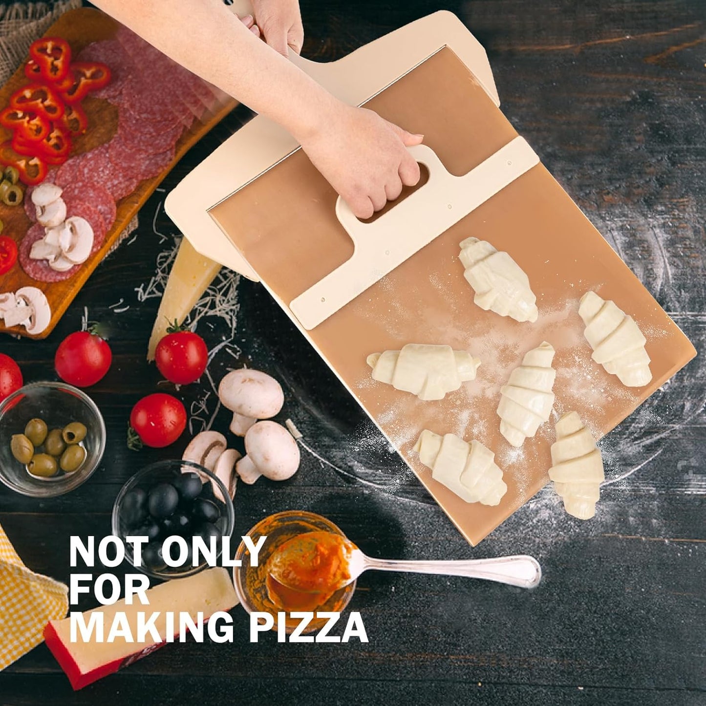 The PizzaPerfecto™ - Wooden Sliding Pizza Tray