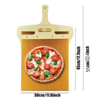 The PizzaPerfecto™ - Wooden Sliding Pizza Tray